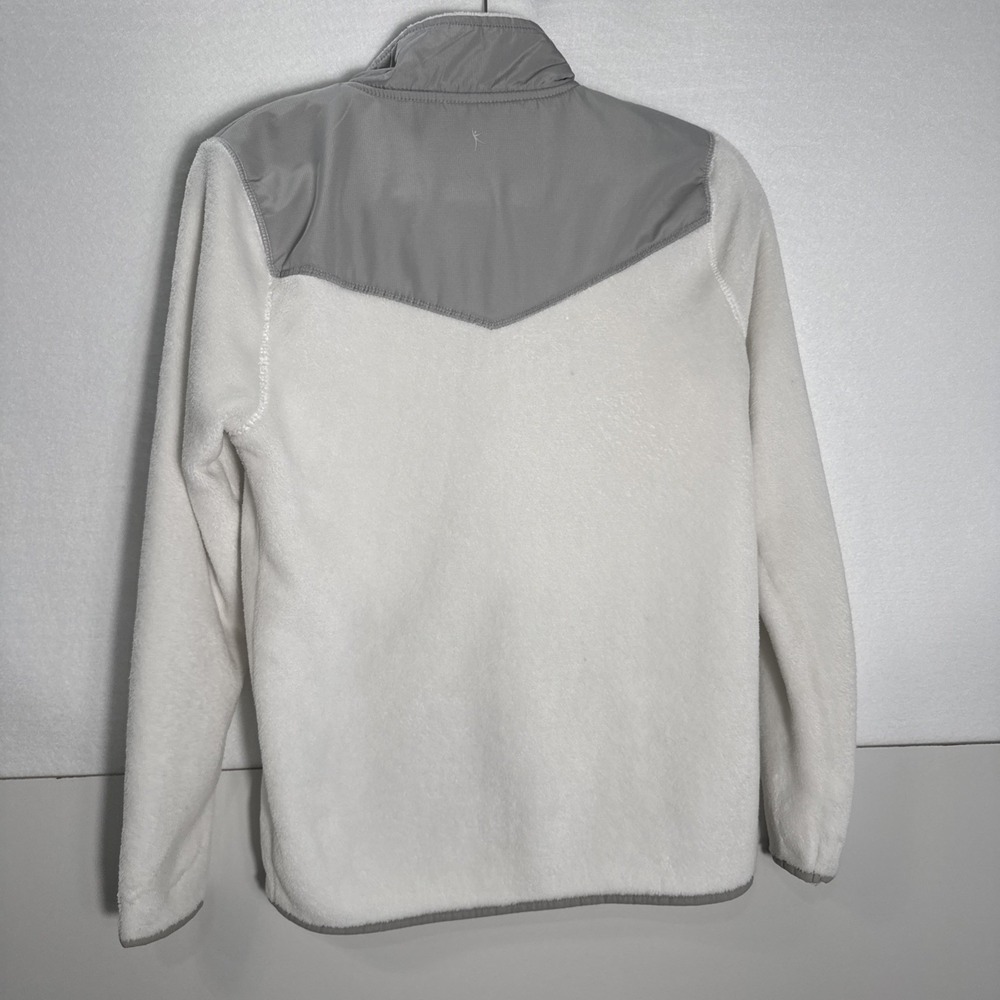 Danskin Womens Small Long Sleeve, Full Zipper Fleece White With Gray - Picture 14 of 15